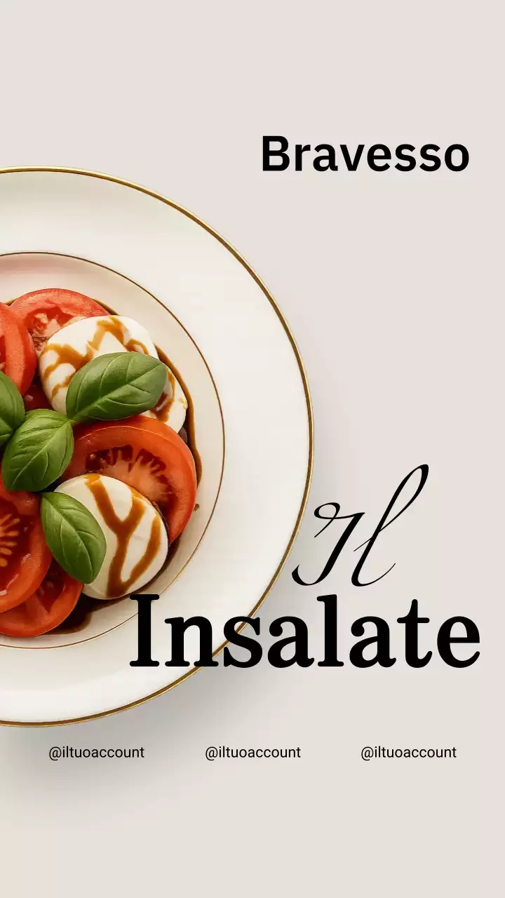 Pubblicità dell'insalata minimale beige su Instagram