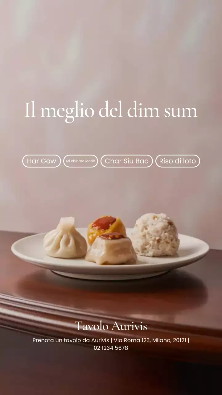 Menu Dim Sum Beige Elegante Instagram Story