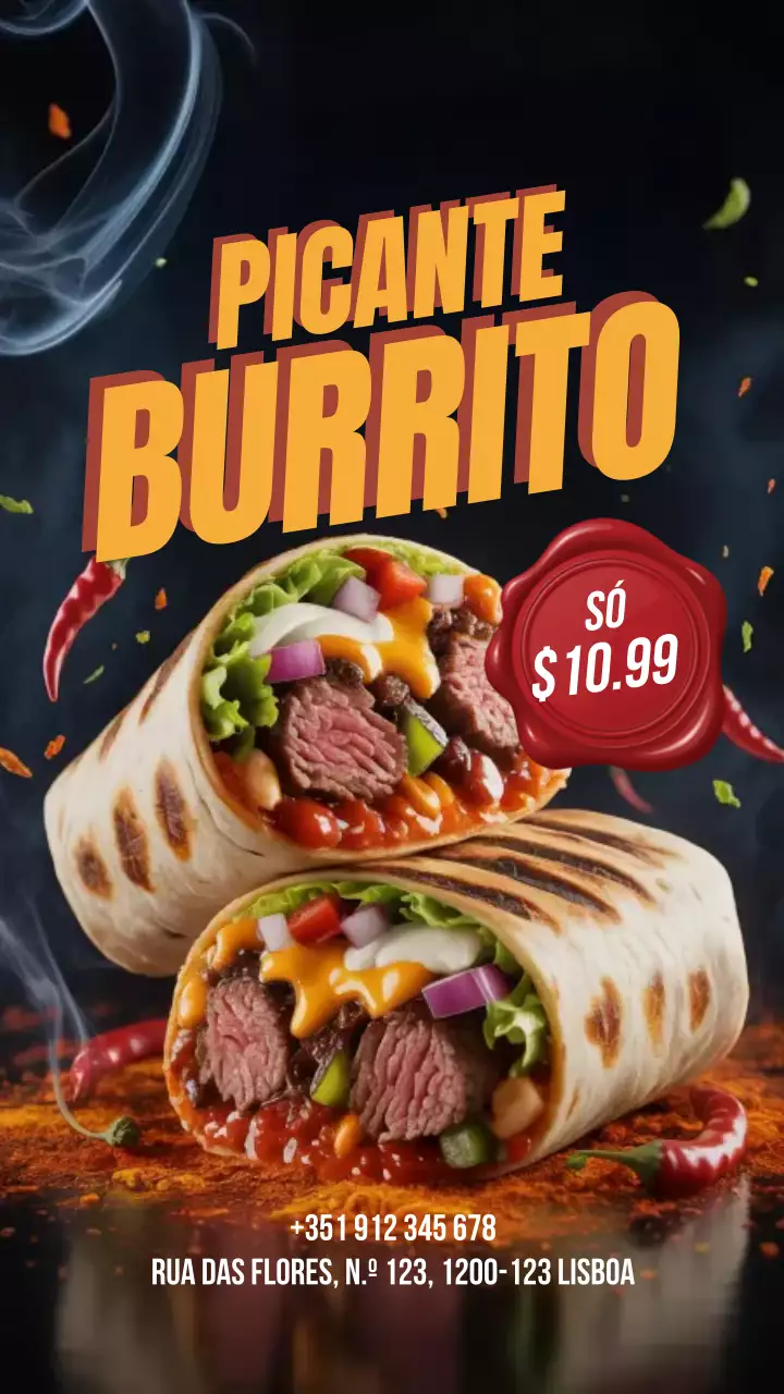 Postagem promocional do Red Bold Burrito no Instagram