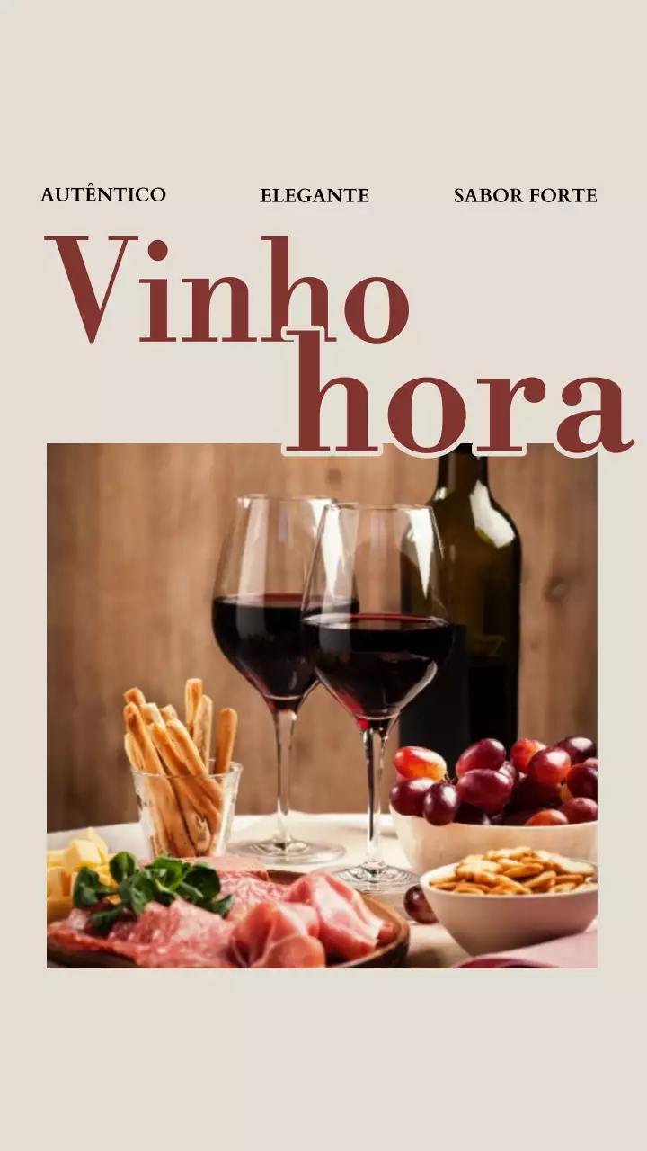 Convite elegante para jantar com vinho no Instagram