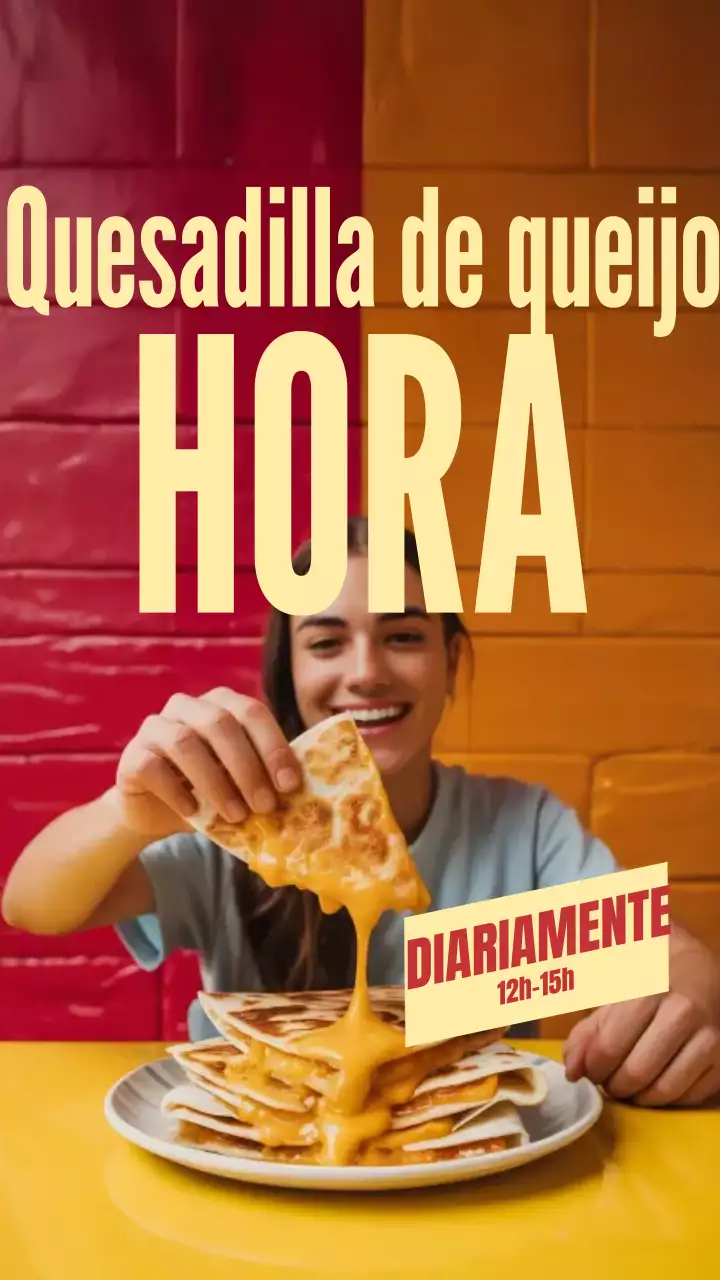 Postagem de promoção de comida retrô amarela no Instagram