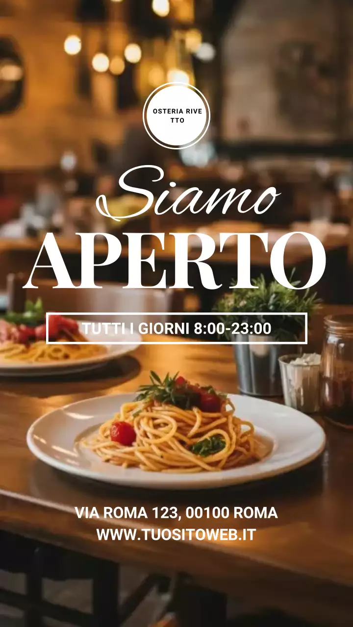 Annuncio del ristorante Brown Rustic su Instagram