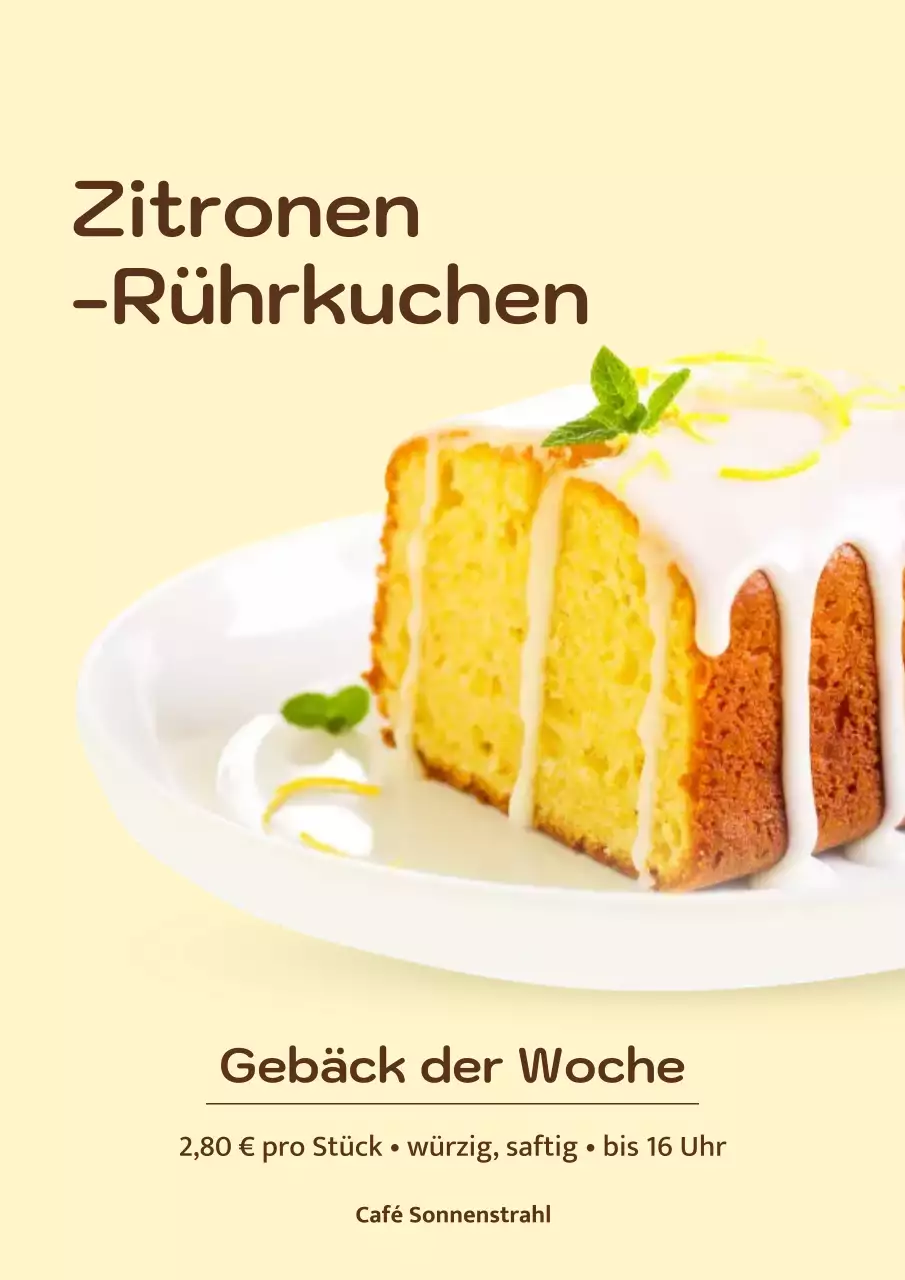 Gelbes modernes Gebäck-Werbungsplakat