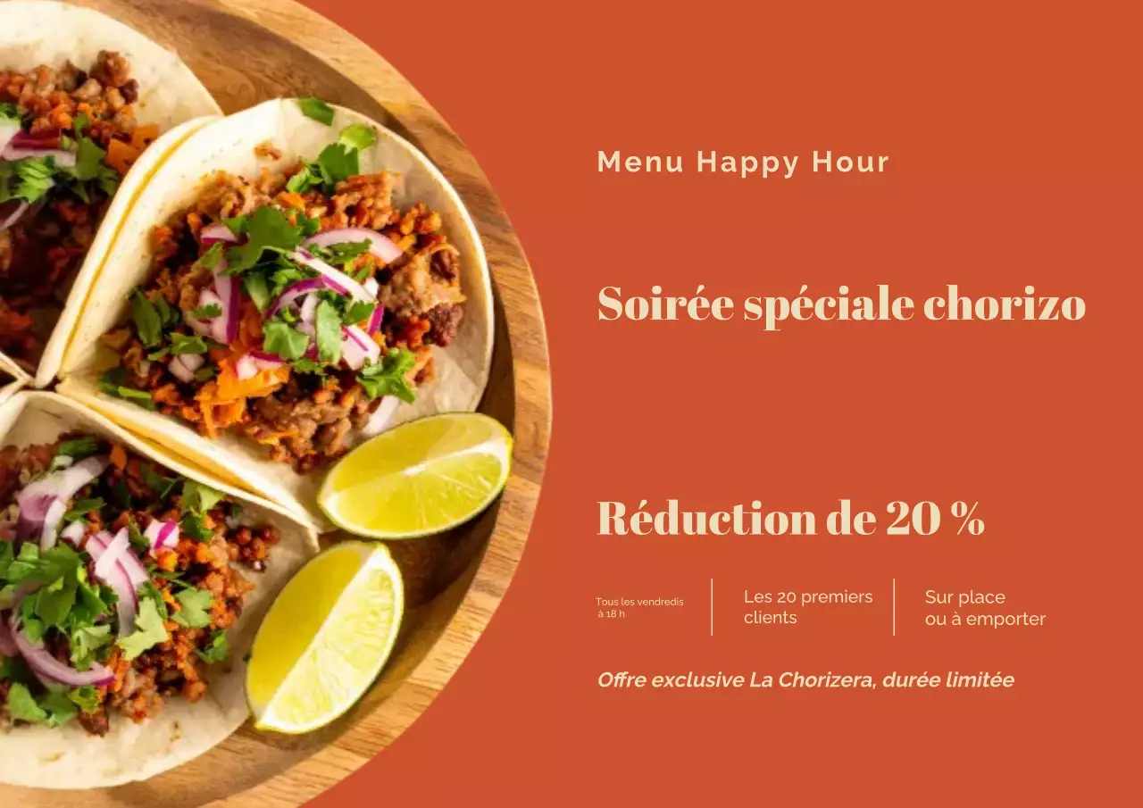 Affiche promotionnelle Orange Modern Taco