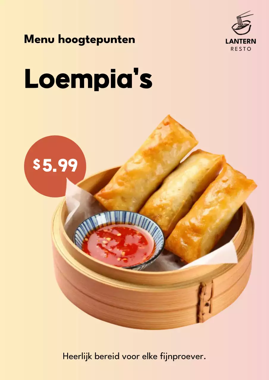 Pastelkleurige moderne voedselreclameposter