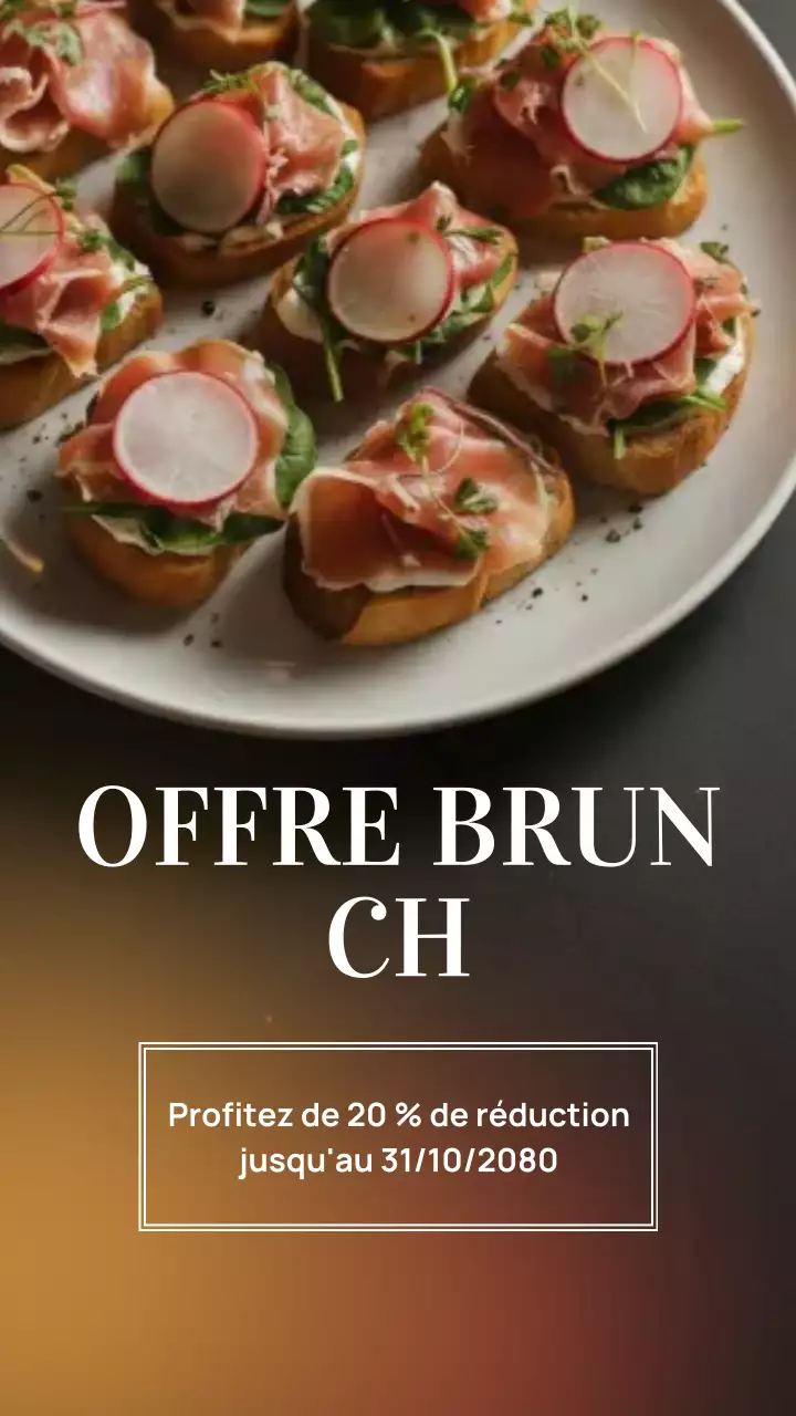 Publicité Instagram pour un brunch élégant et brun