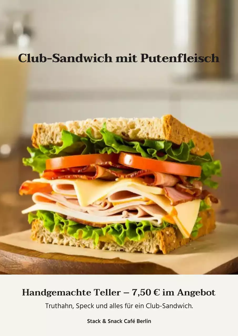 Beiges klassisches Sandwich-Werbeplakat