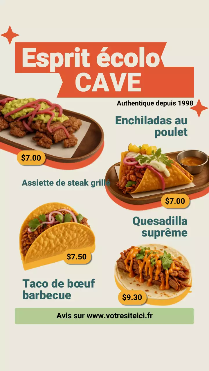 Histoire Instagram de promotion du menu moderne Orange