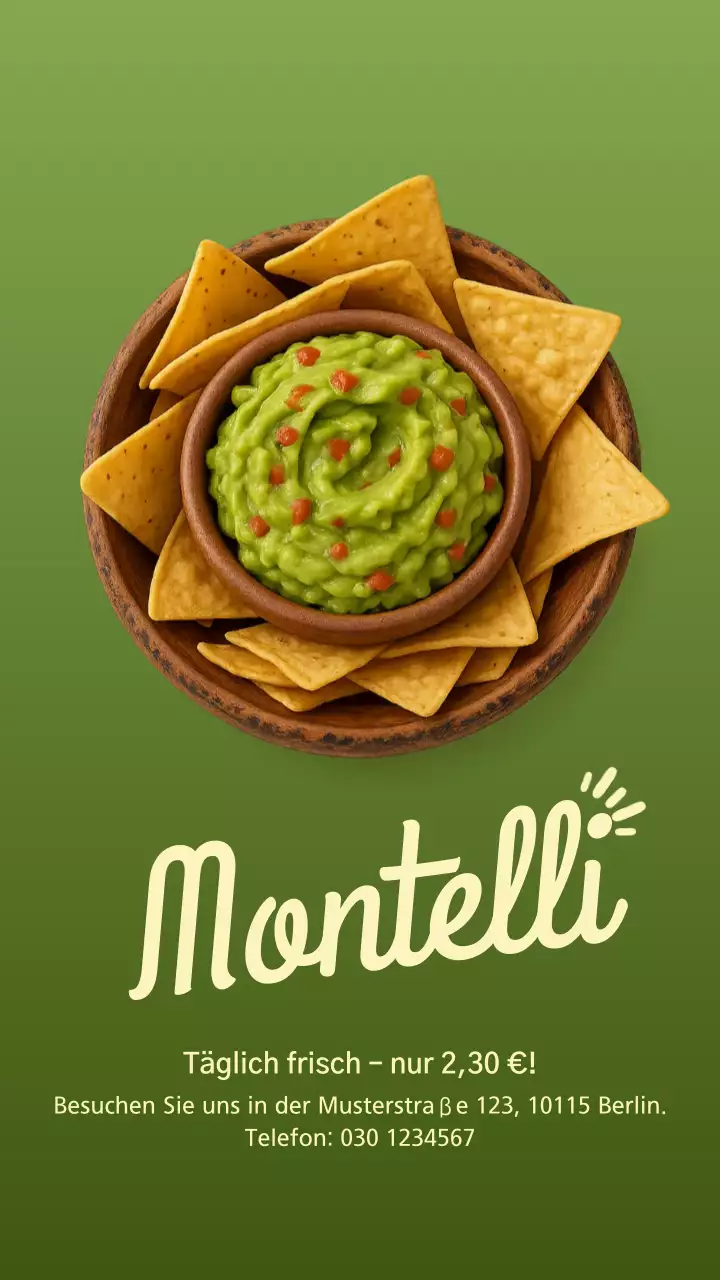 Grüne rustikale Guacamole-Werbung Instagram Story