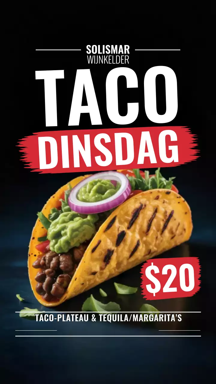 Instagramverhaal van Black Bold Taco-promotie