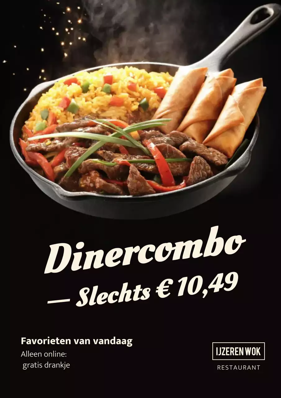 Zwarte moderne dinerpromotieposter