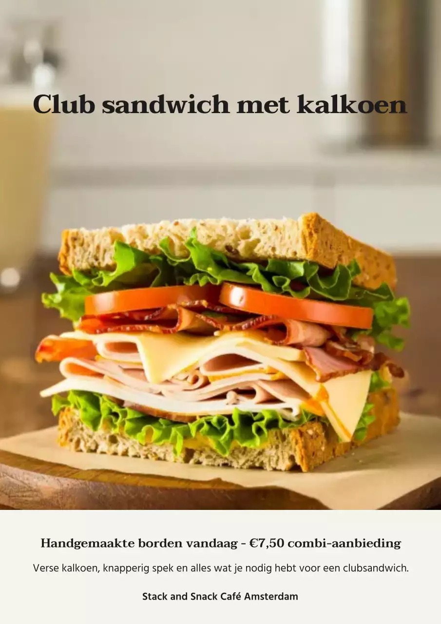 Beige Klassieke Sandwich Advertentieposter