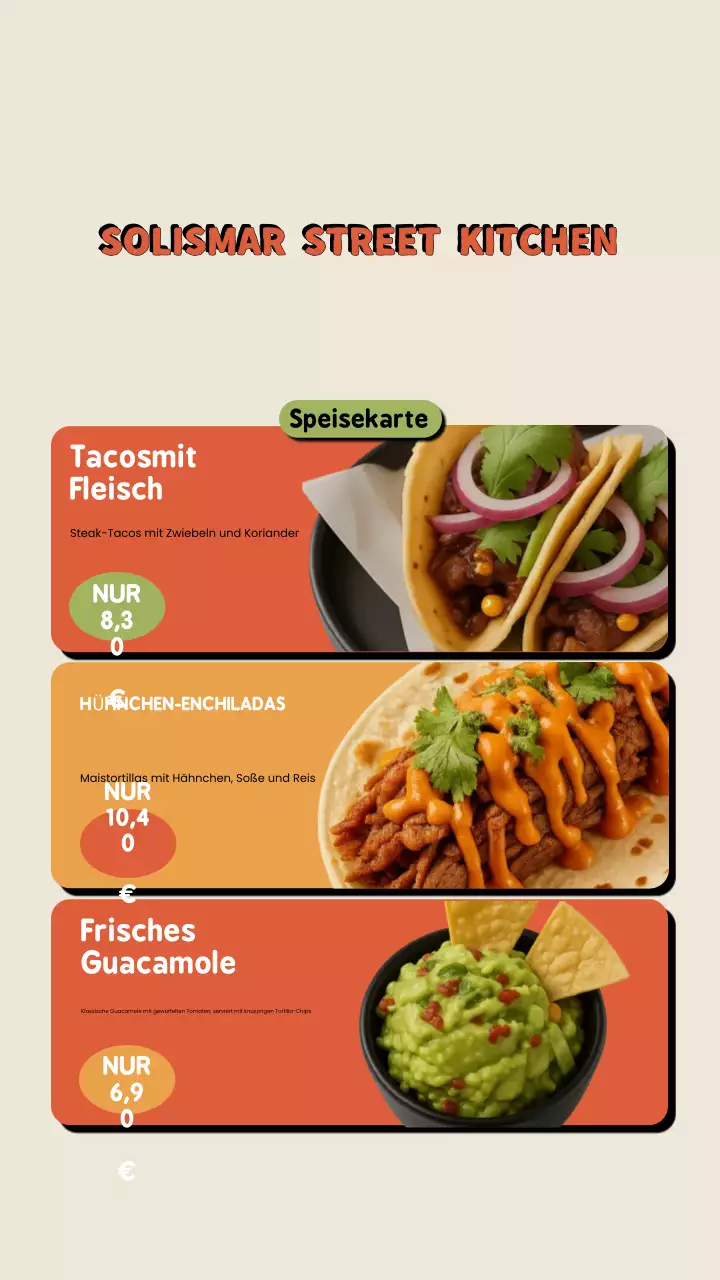 Orange Rustic Food Menü Instagram Story