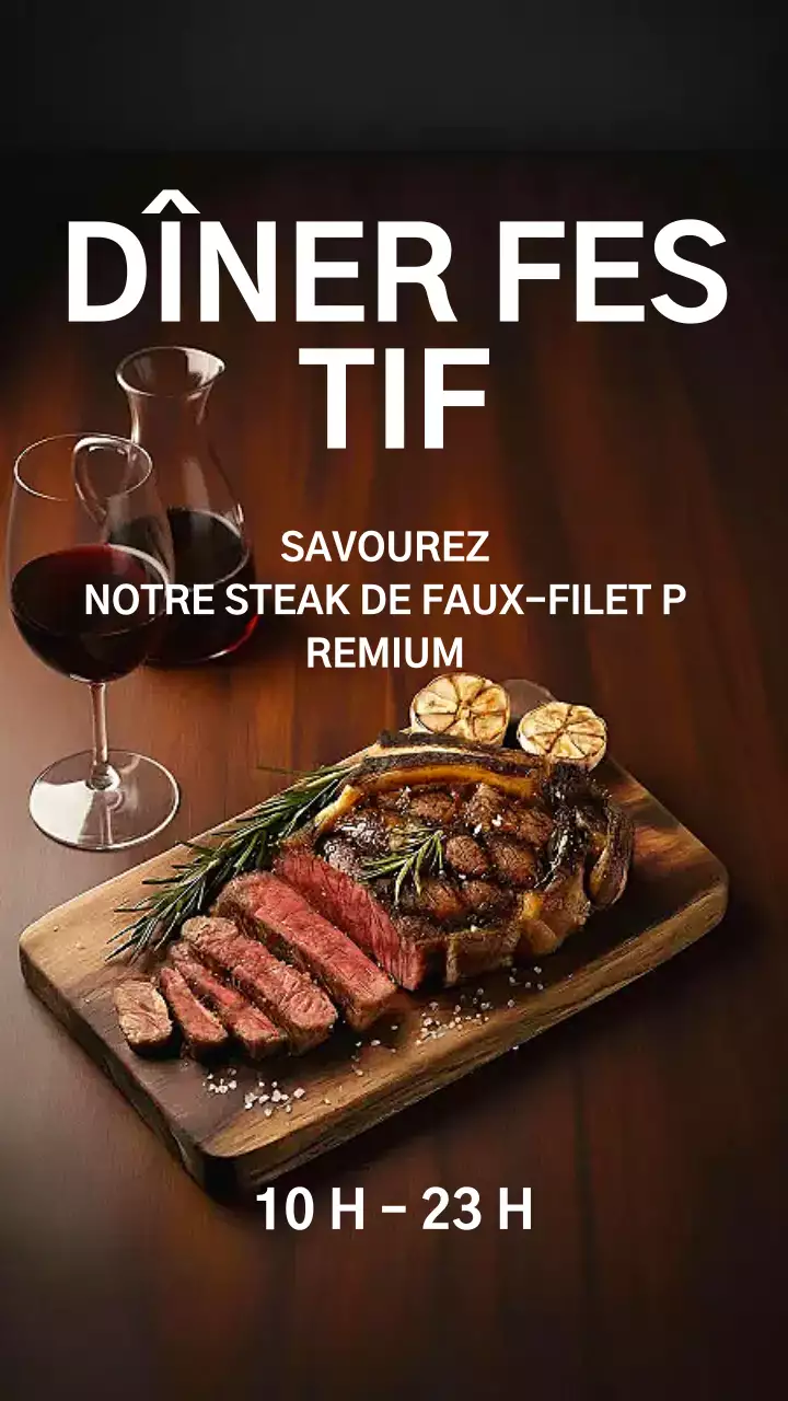 Publicité pour un dîner rustique brun sur Instagram