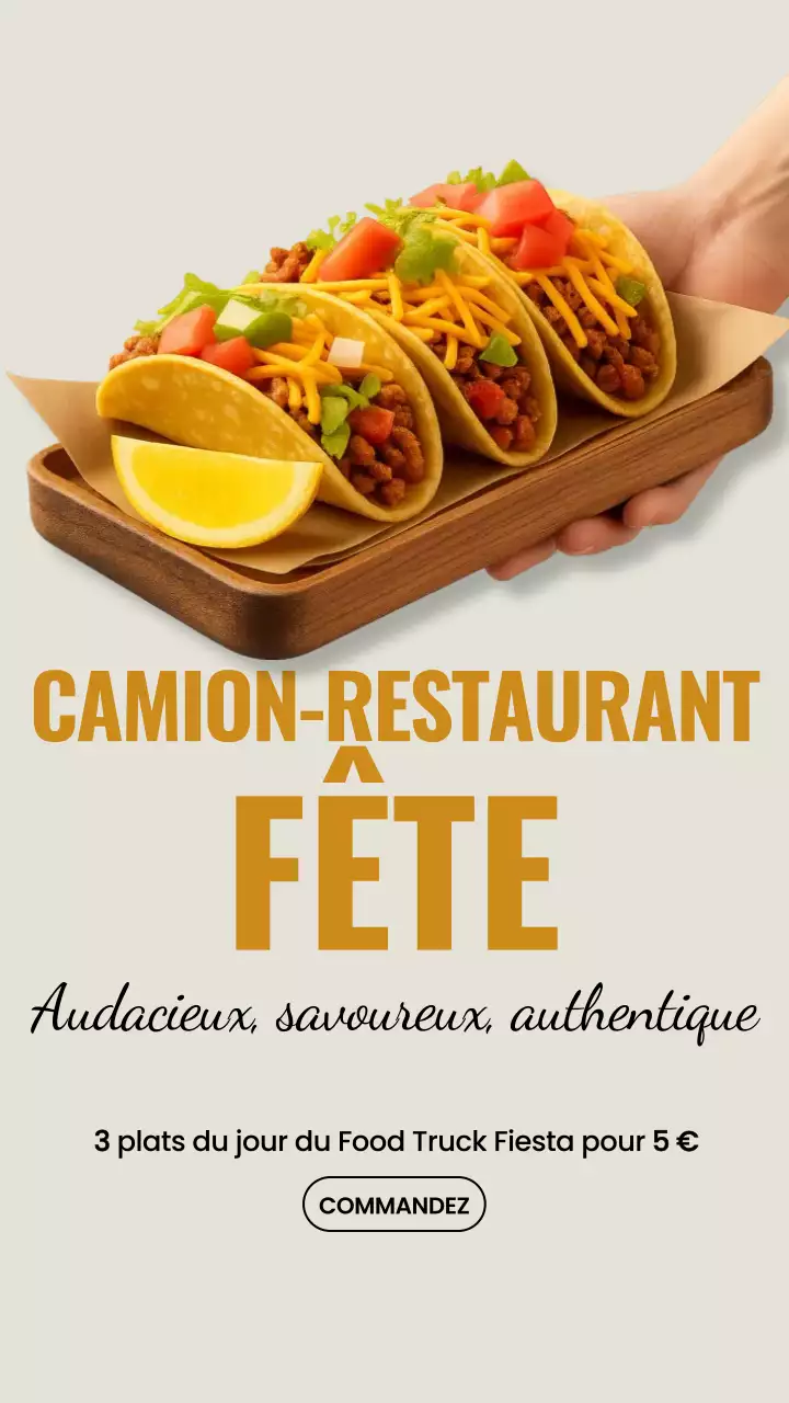 Histoire Instagram de promotion de nourriture beige et audacieuse