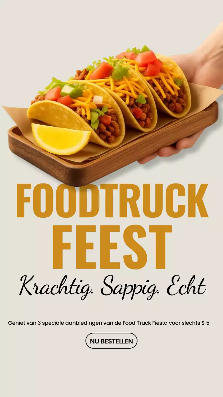 Beige Bold Food Promotion Instagram-verhaal