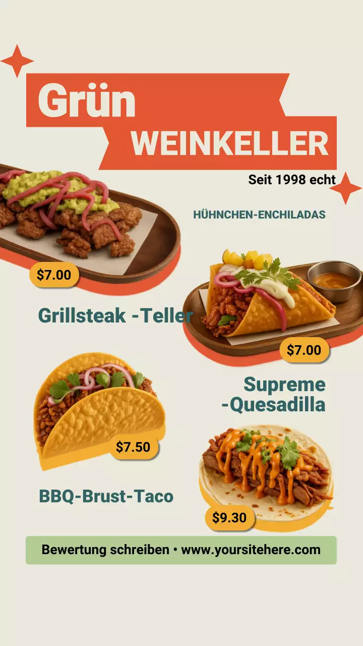 Instagram-Story zur Orange Modern Menu-Promotion