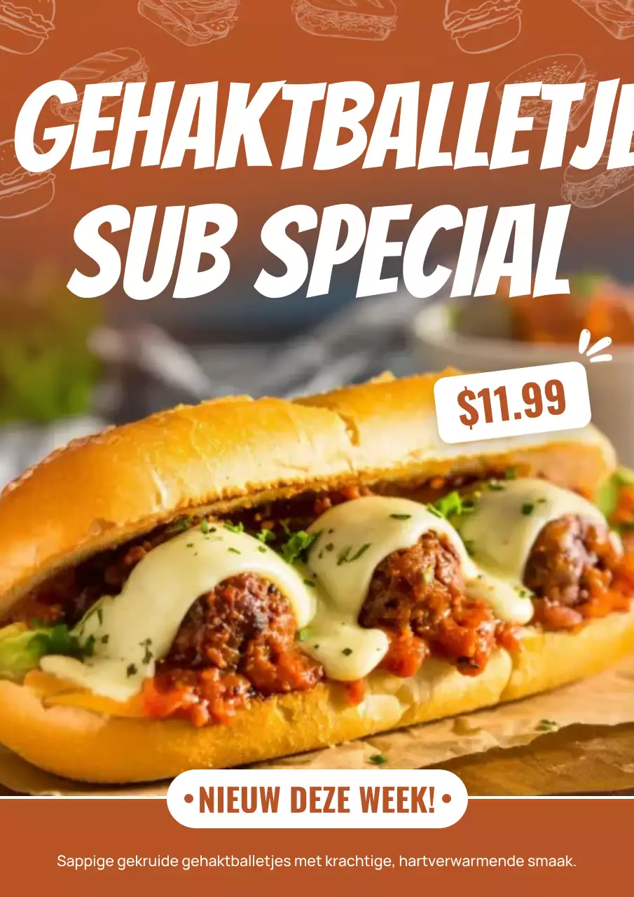 Oranje Bold Sandwich Promotie Poster