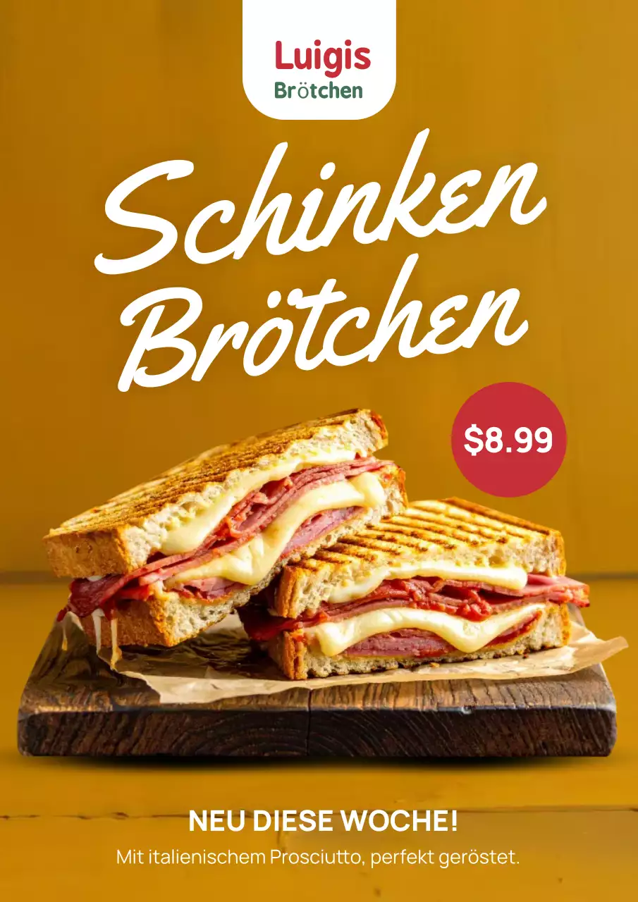 Brown Modern Sandwich-Werbung Poster