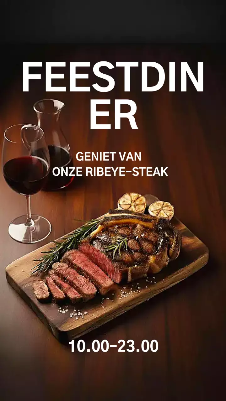 Instagram-bericht over de advertentie voor een bruin rustiek diner