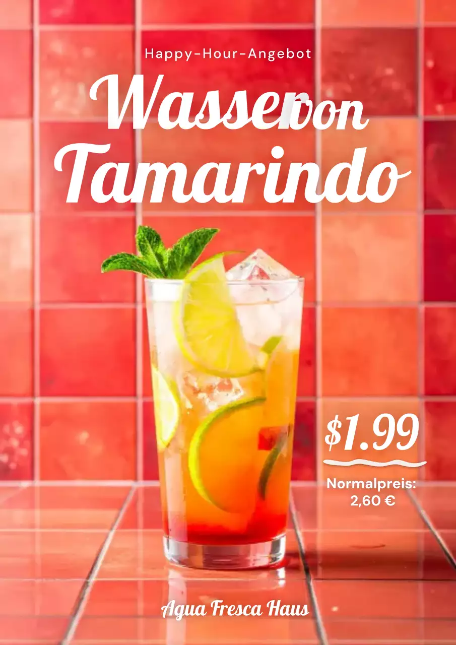 Rotes modernes Getränkewerbungsplakat