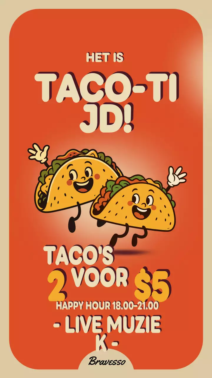 Instagramverhaal over de promotie van Orange Retro Taco