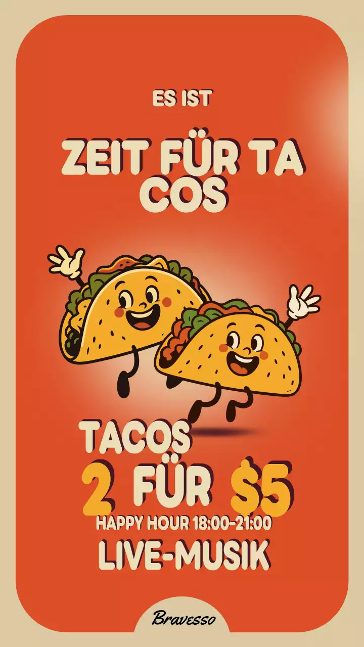 Instagram-Story zur Orange Retro Taco-Werbung