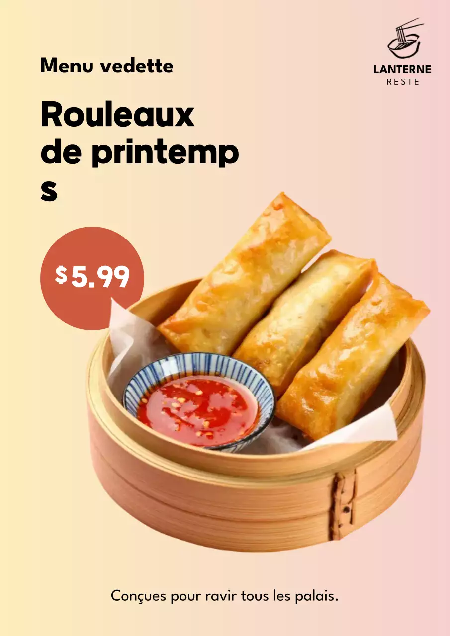 Affiche publicitaire moderne et pastel pour aliments