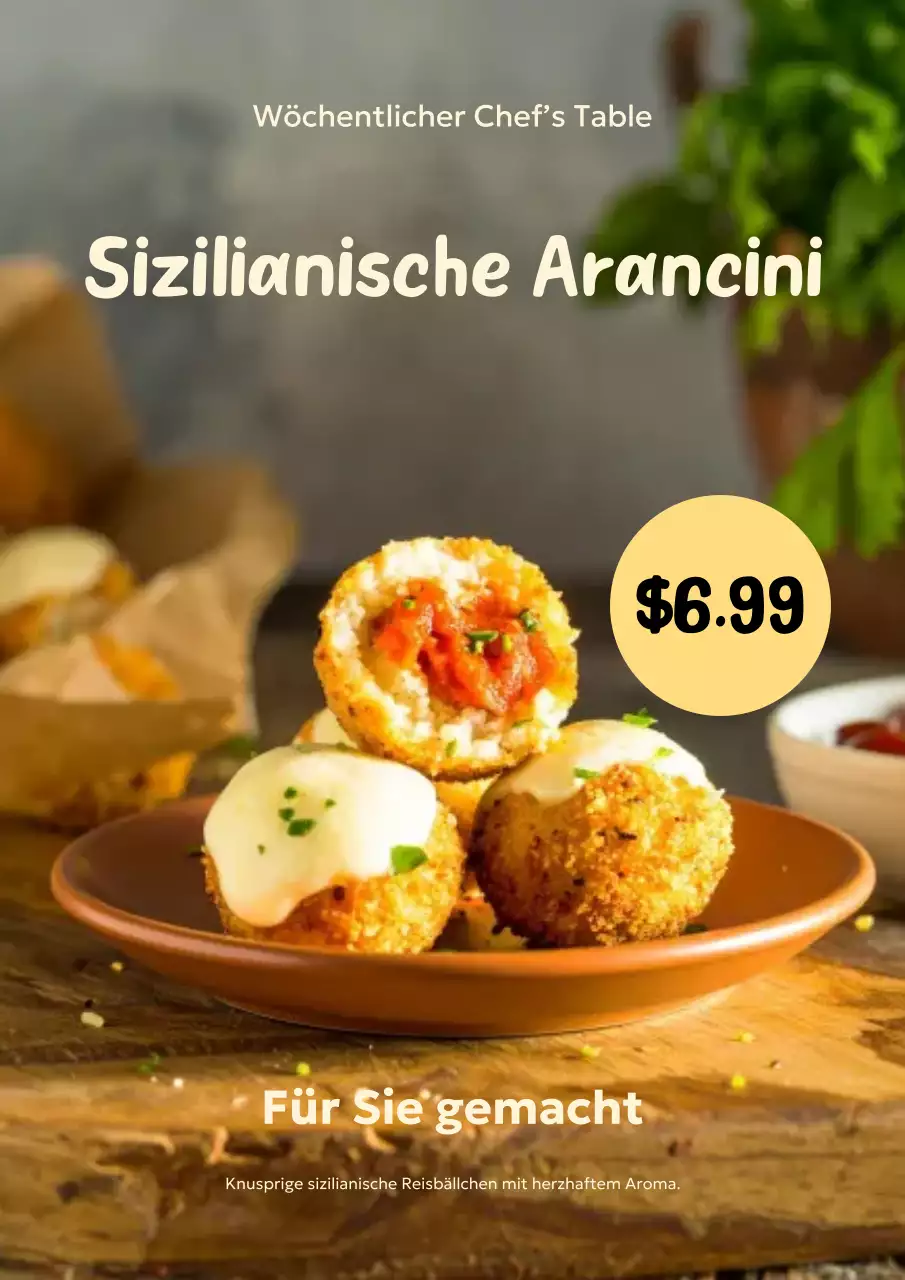 Beige rustikales Lebensmittel-Werbeplakat