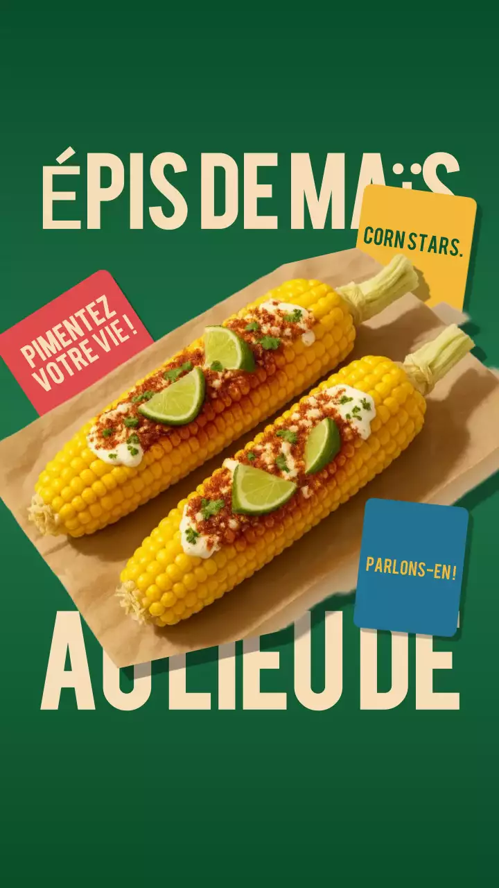 Publicité Instagram pour une nourriture rétro verte