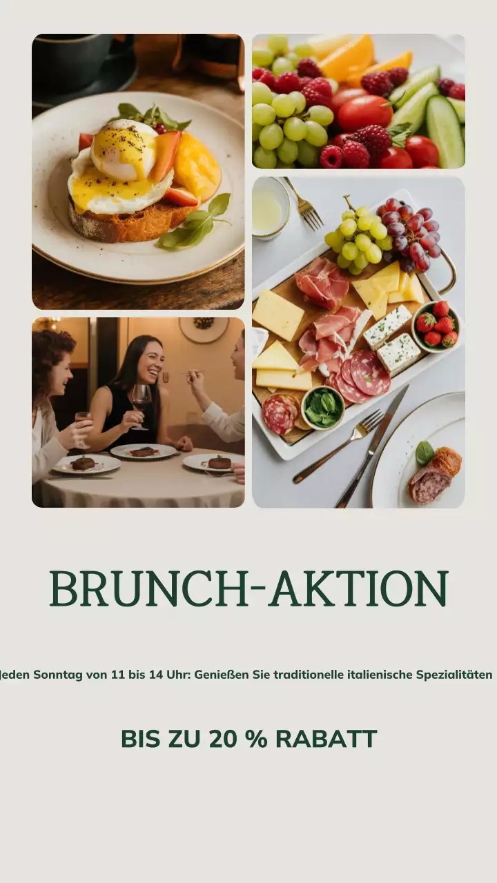 Instagram-Post zur Brunch-Promotion in Beige