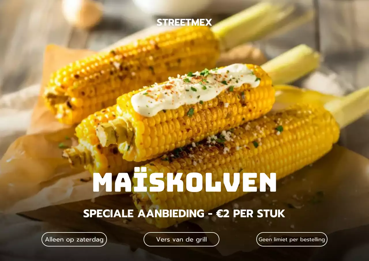 Gele rustieke straatvoedselpromotieposter