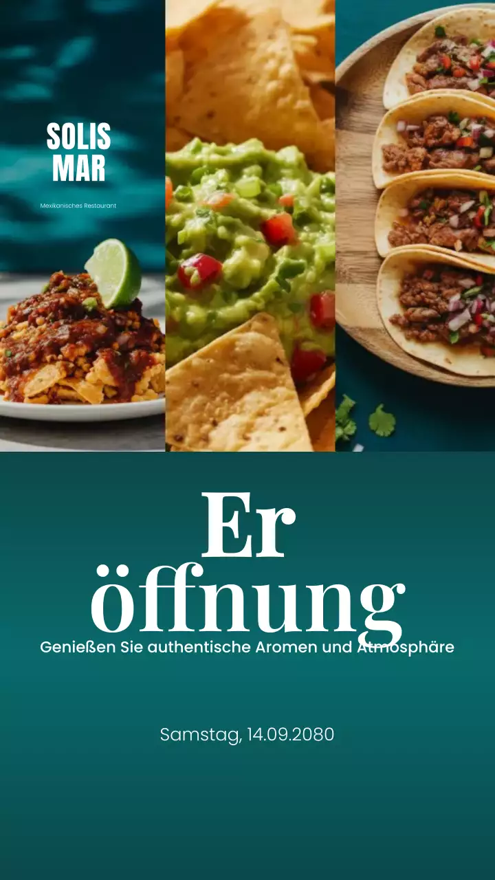 Teal Modern Restaurant Promotion Instagram Story