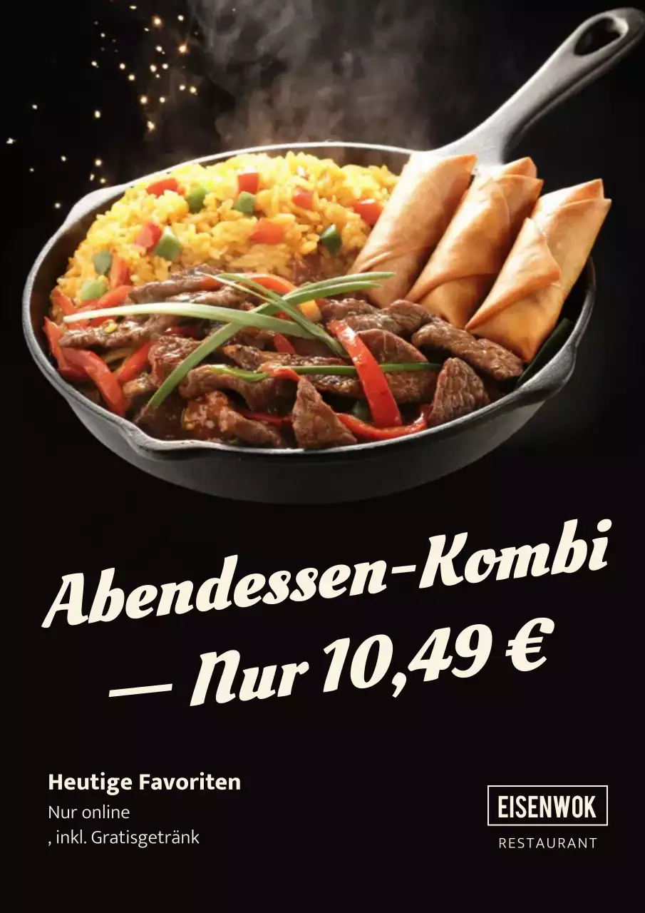 Schwarzes modernes Dinner-Werbeplakat