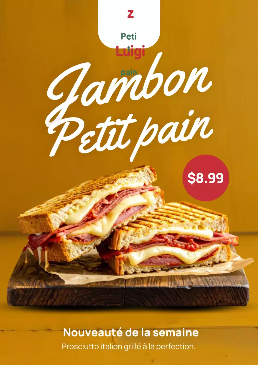 Affiche publicitaire Brown Modern Sandwich