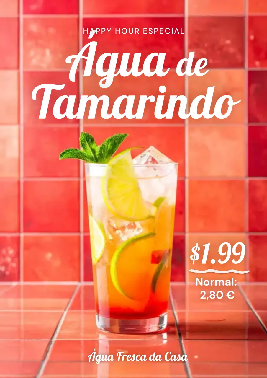 Cartaz de propaganda de bebida moderna vermelha
