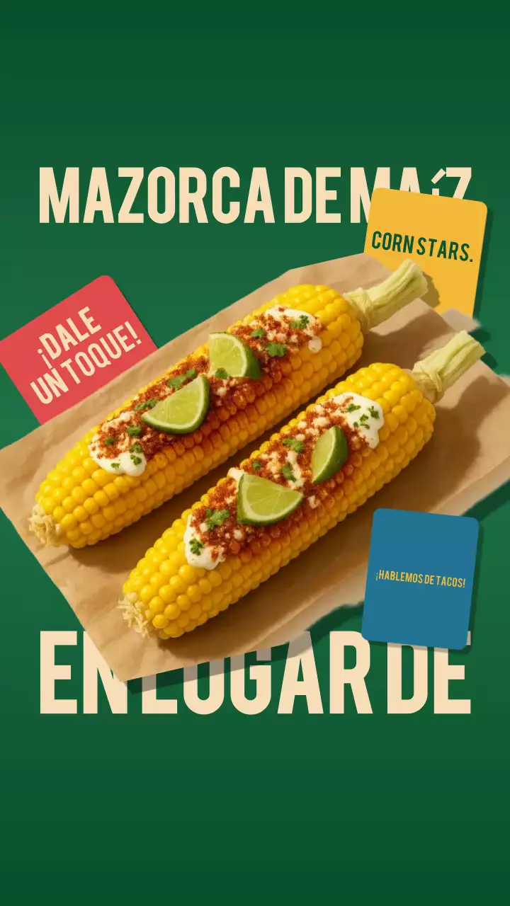 Historia de Instagram del anuncio de comida retro verde