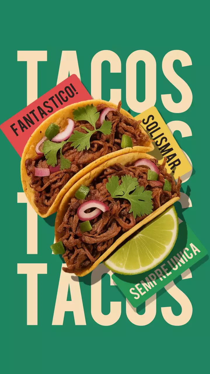 Pubblicità di Green Retro Tacos Storia di Instagram