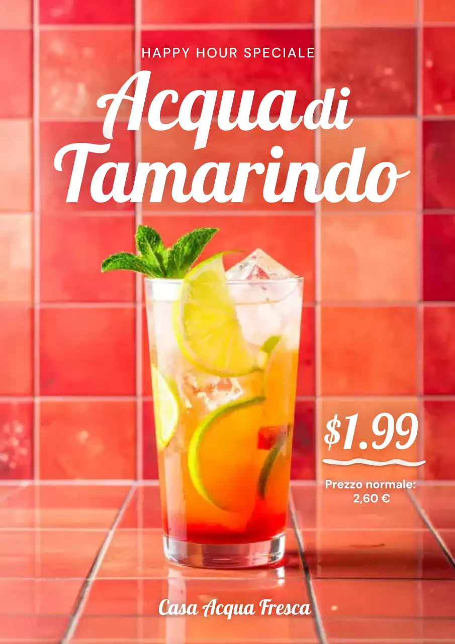 Manifesto pubblicitario di una bevanda moderna rossa