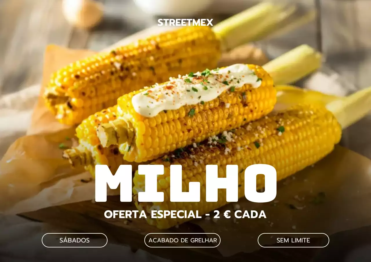 Cartaz de promoção de comida de rua rústica amarela