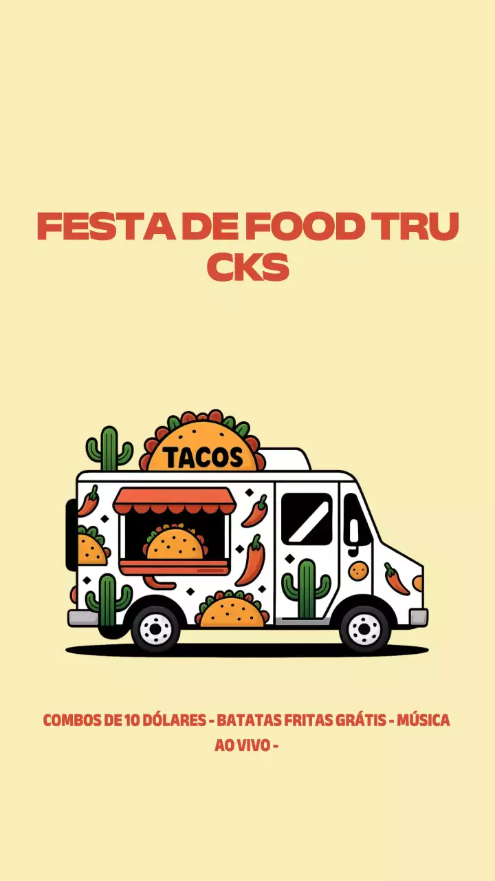 História do Instagram de promoção de comida retrô bege
