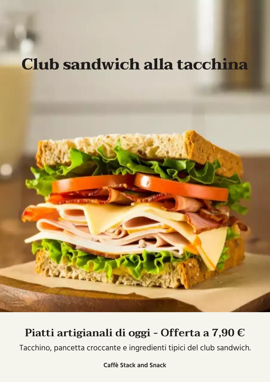 Manifesto pubblicitario del panino classico beige