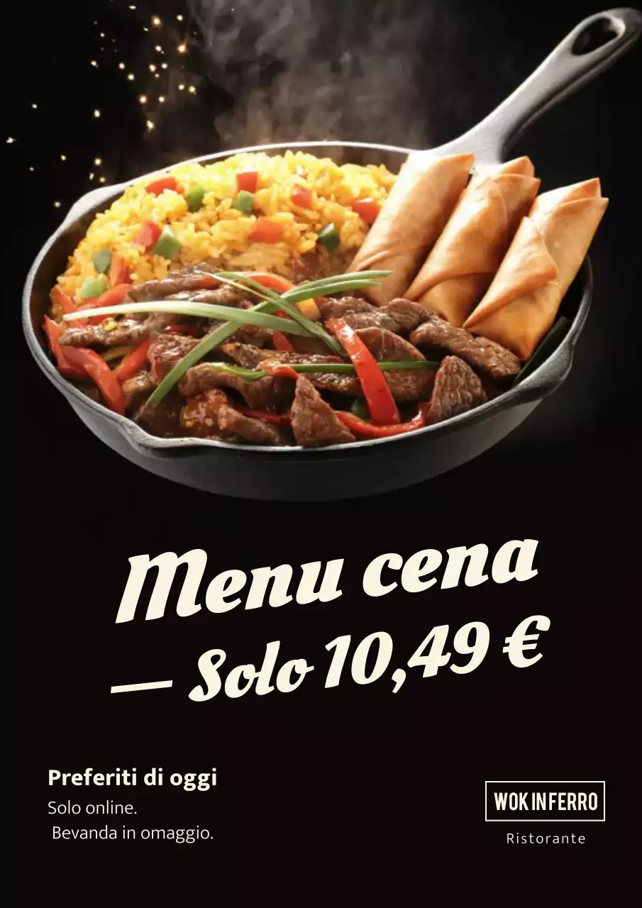 Poster promozionale per una cena moderna in nero