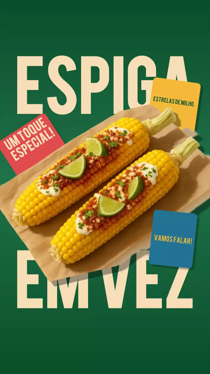 História do Instagram de propaganda de comida retrô verde