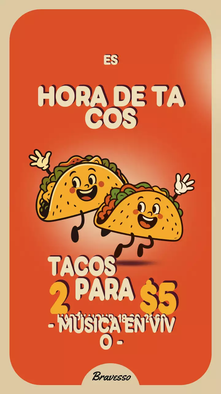 Historia de Instagram de promoción de Orange Retro Taco
