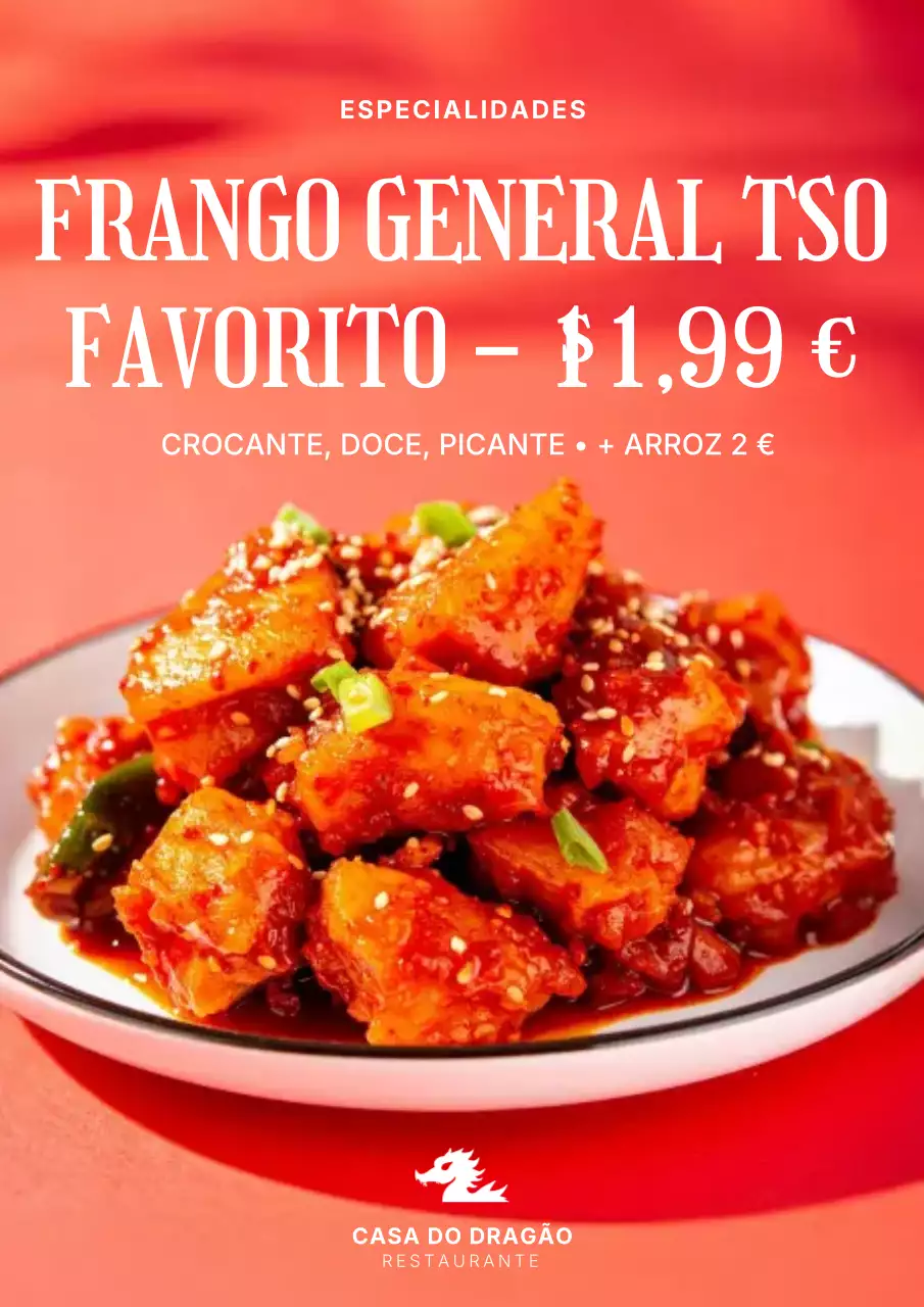 Cartaz de propaganda de comida moderna vermelha