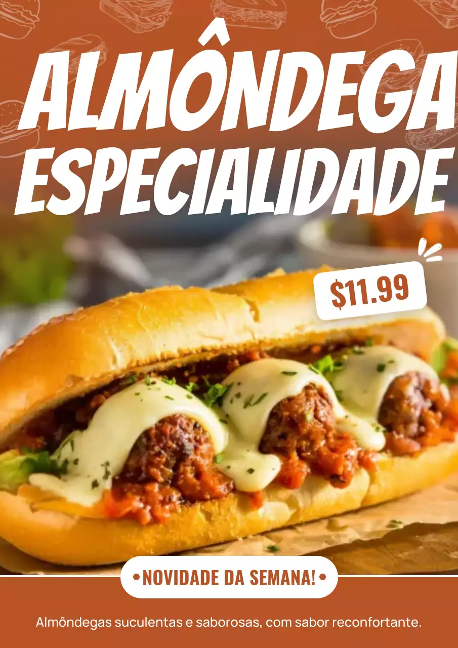 Cartaz promocional do sanduíche Orange Bold