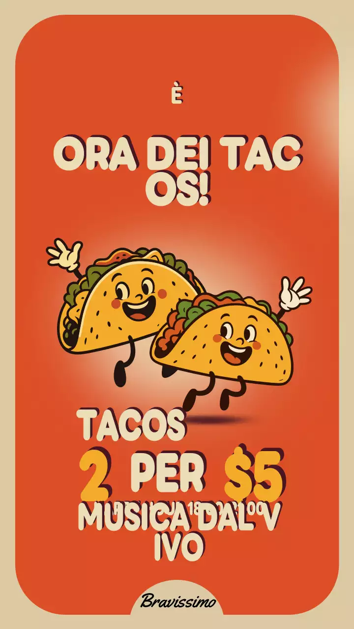 Storia di Instagram della promozione Orange Retro Taco