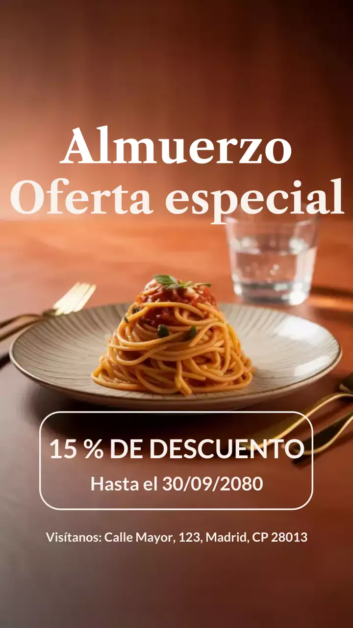Publicación de Instagram para promocionar un almuerzo elegante en beige