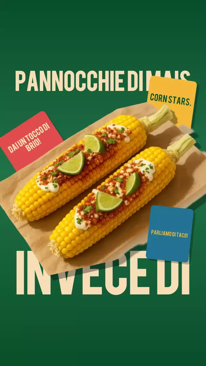 Storia di Instagram della pubblicità di cibo retrò verde